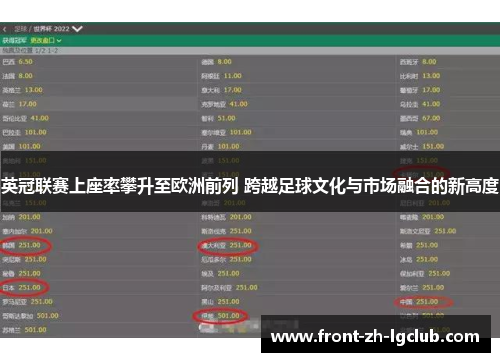 英冠联赛上座率攀升至欧洲前列 跨越足球文化与市场融合的新高度 英冠联赛上座率攀升至欧洲前列 跨越足球文化与市场融合的新高度